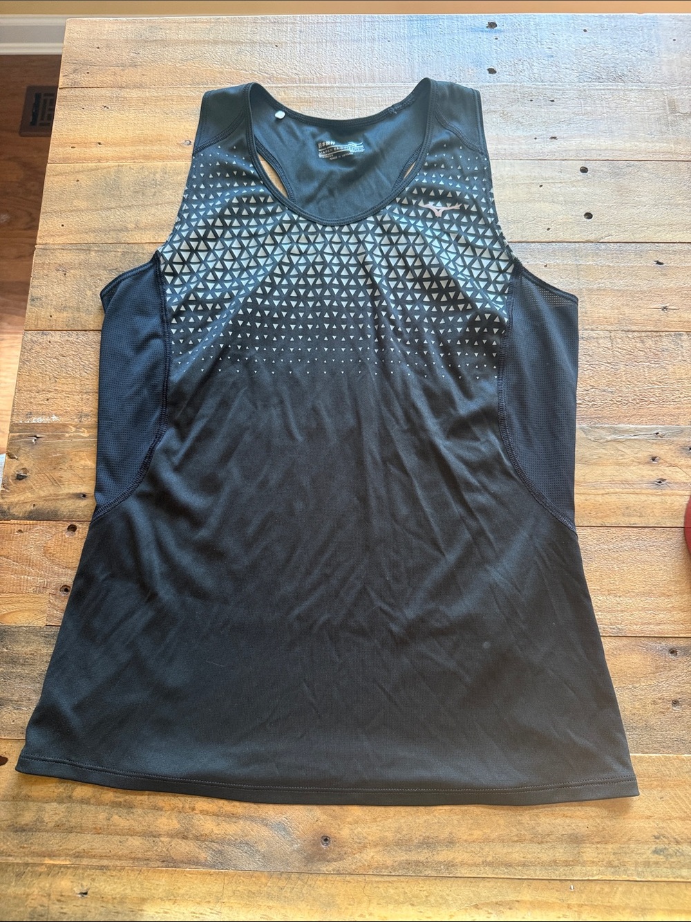 Mizuno Black Racerback Tank with Geometric Accent
